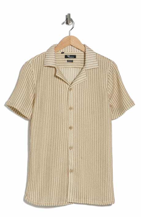 T.R. PREMIUM Modern Fit Textured Camp Shirt