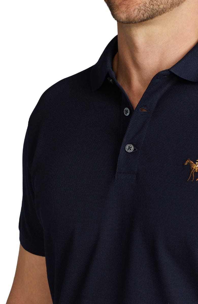 Ralph Lauren Purple Label Slim Fit Logo Embroidered Cotton Piqué Polo, Alternate, color, Classic Chairman Navy