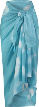 mer st barths Cotton Saline Pareo Aqua Tie-Dye