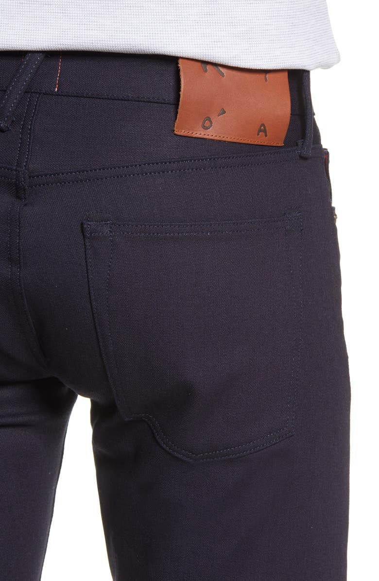 HIROSHI KATO The Pen Slim 10.5-Ounce Stretch Selvedge Jeans, Alternate, color, Indigo Black Raw