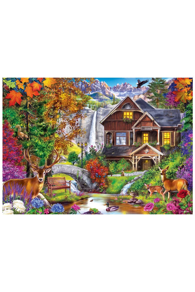 Hidden Falls Cottage 1000 Piece Puzzle, Alternate, color, Multicolor