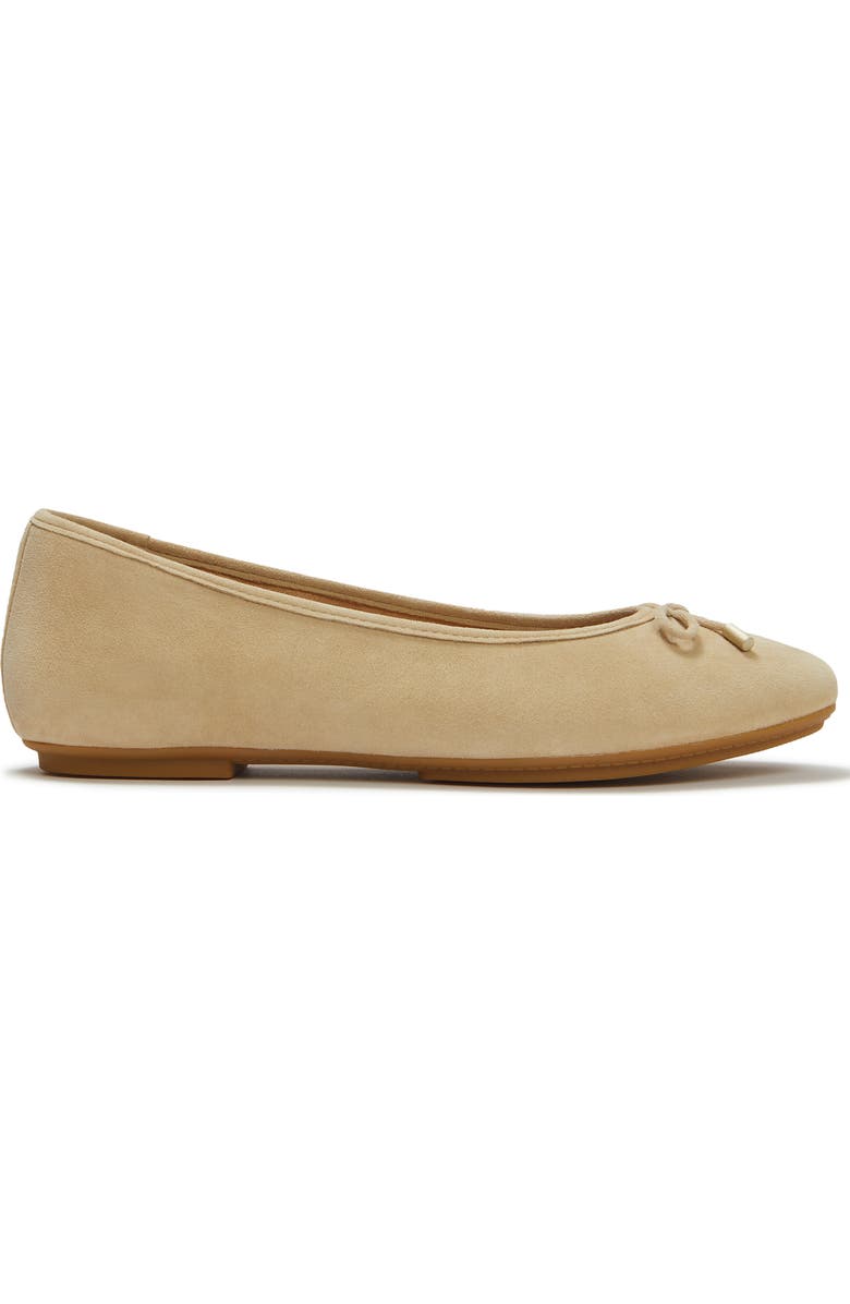 FitFlop Delicato Bow Suede Ballet, Alternate, color, Cappuccino