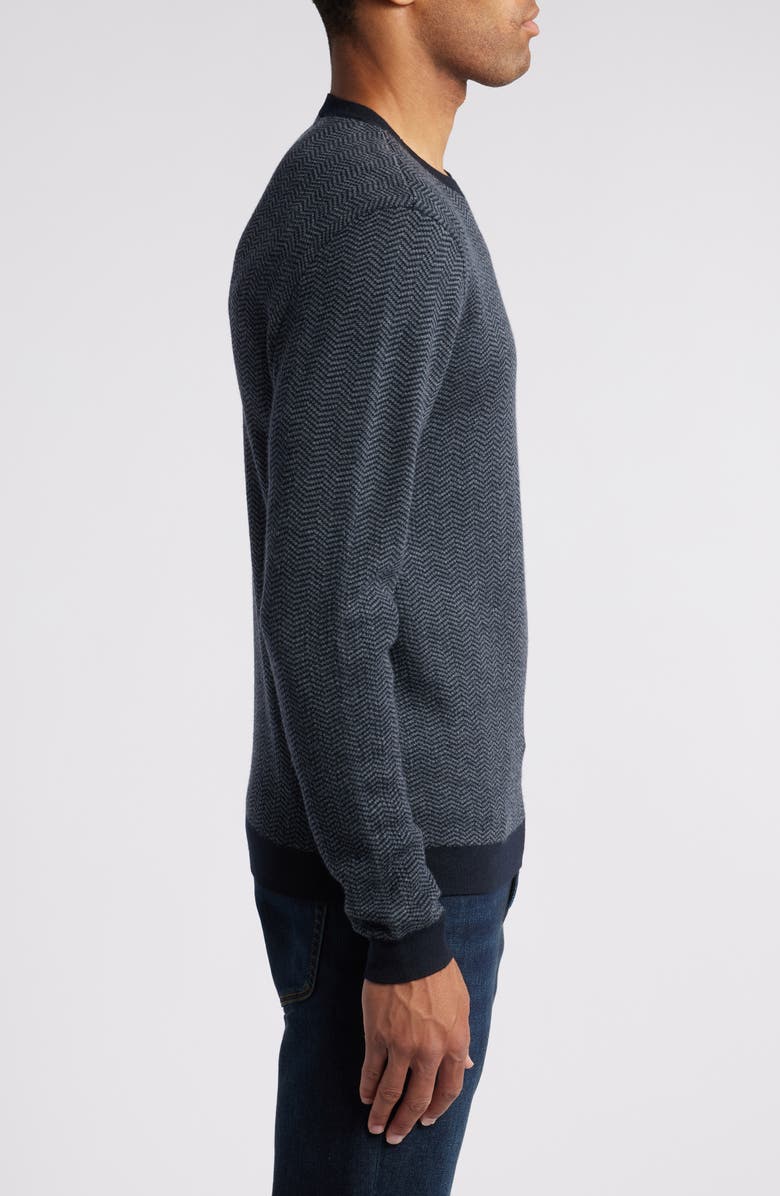 Emporio Armani Chevron Wool Crewneck Sweater, Alternate, color,