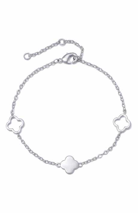 Adornia Clover Station Chain Bracelet