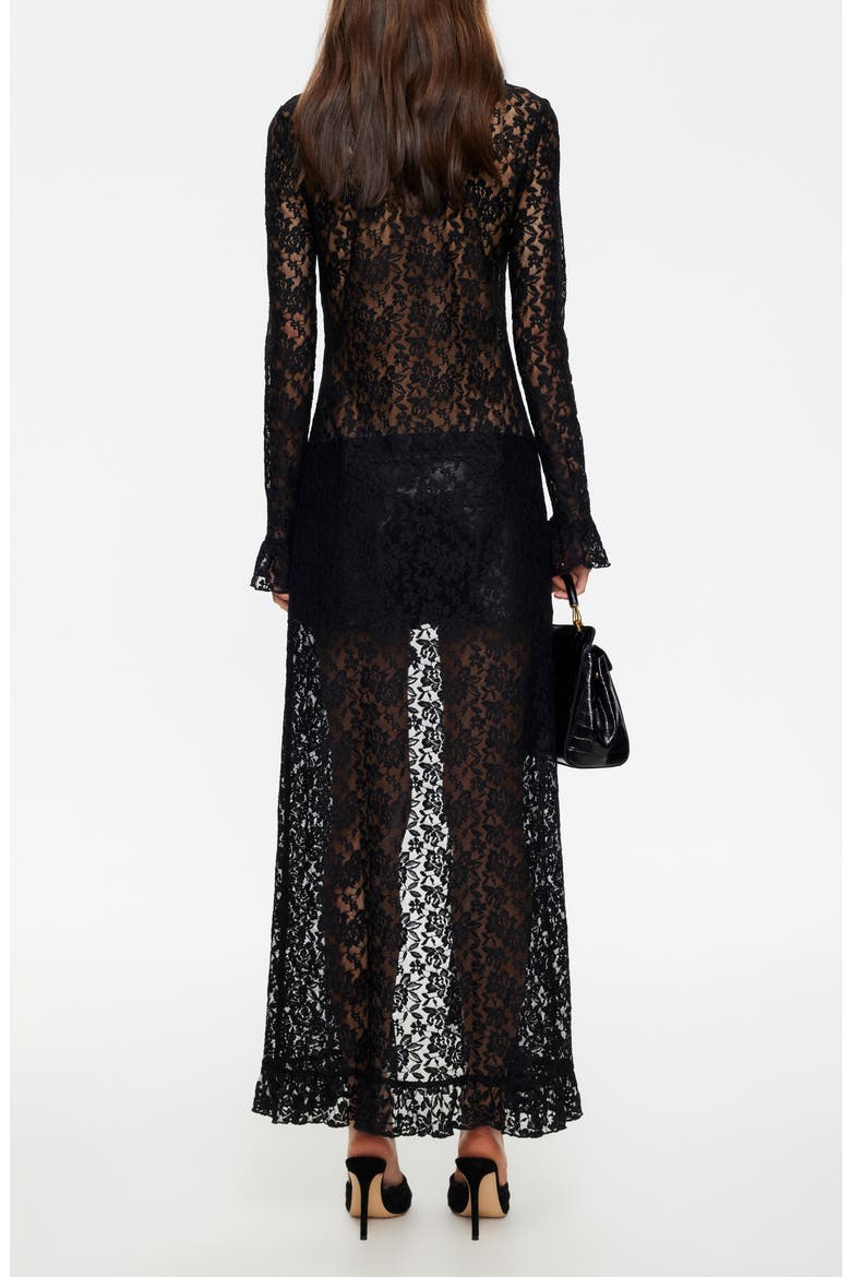 Long Nights Lace Maxi Dress, Alternate, color, NOIR