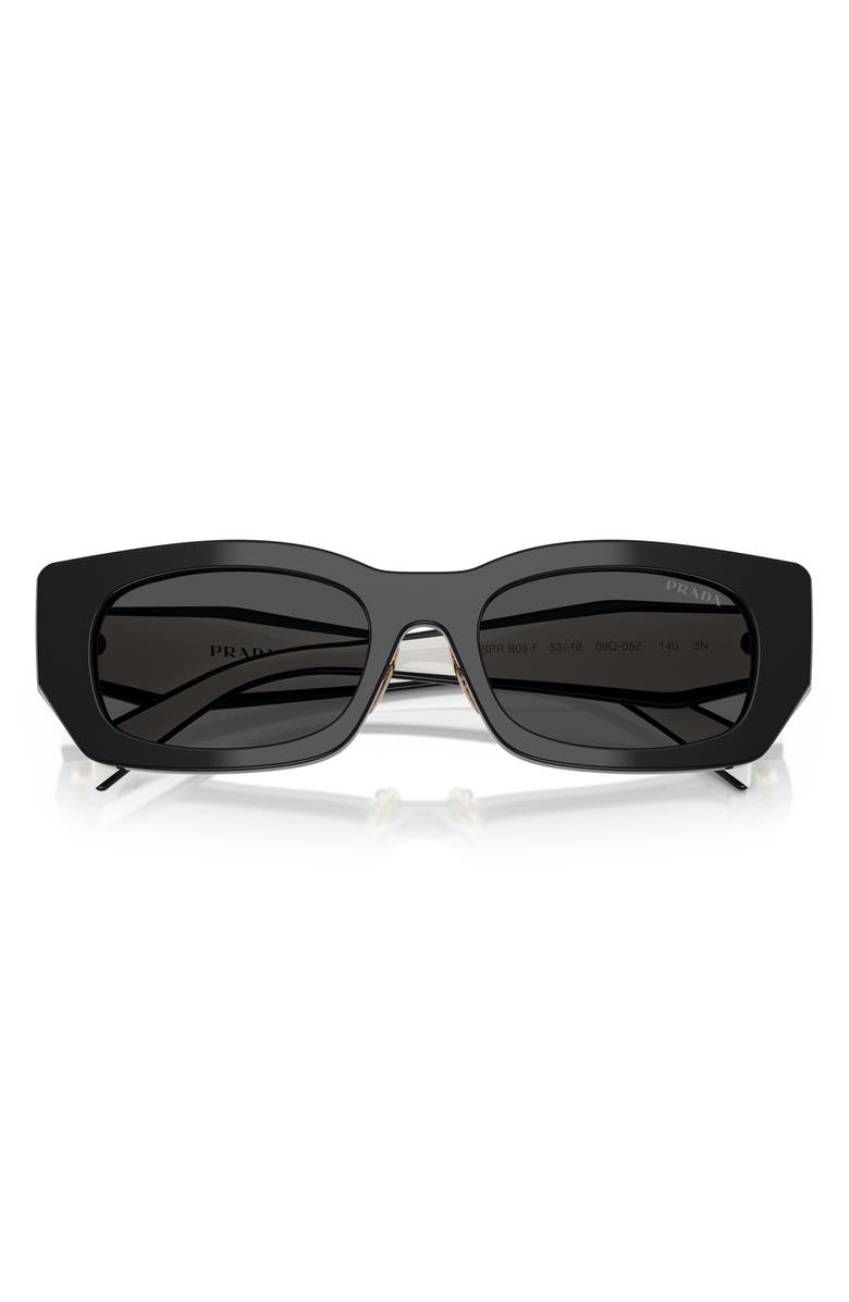 Prada 53mm Pillow Sunglasses, Alternate, color, 09Q08z53 Black