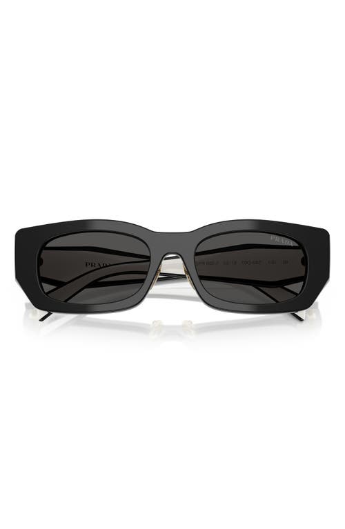 Prada Rectangle-frame Sunglasses In 09q08z53 Black