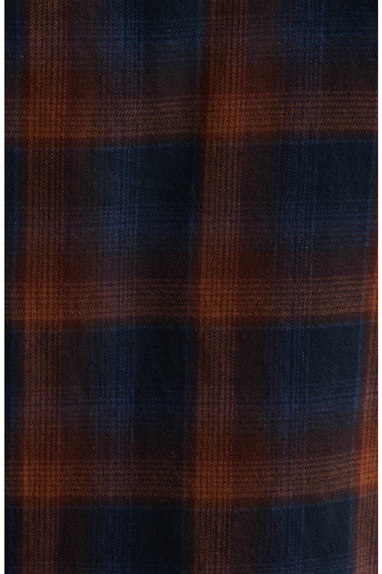 Burnside Plaid Cotton Flannel Shirt, Alternate, color, NAVY/ BROWN PLAID