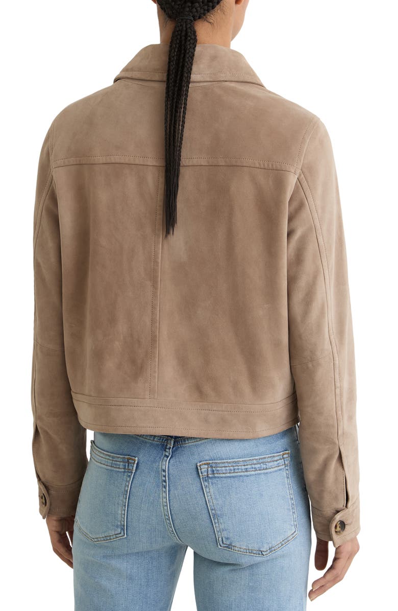 Reiss Sonny Suede Crop Jacket, Alternate, color, Neutral