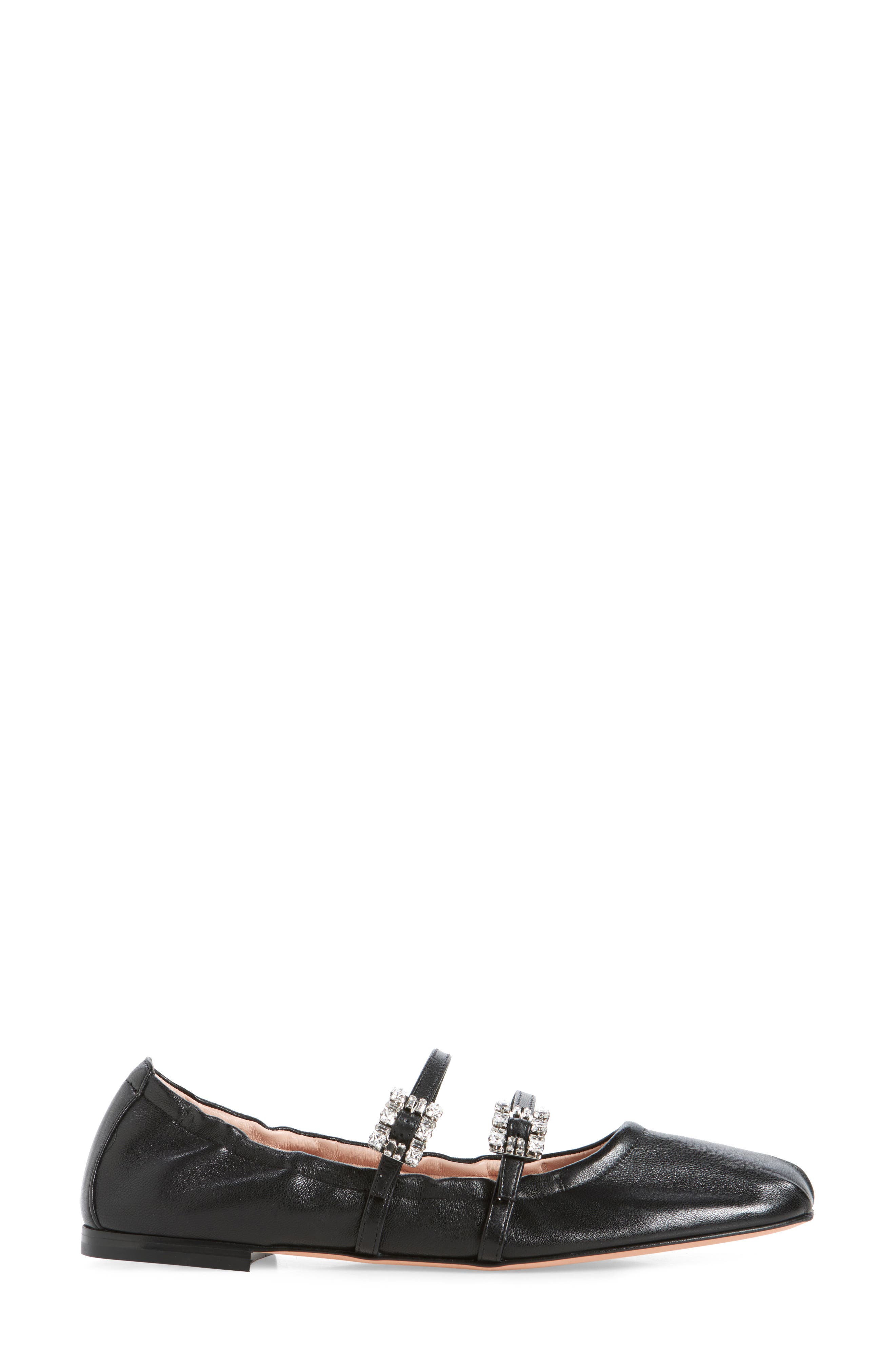 Roger Vivier Crystal Buckle Double Strap Ballerina Mary Jane Flat, Alternate, color, 
