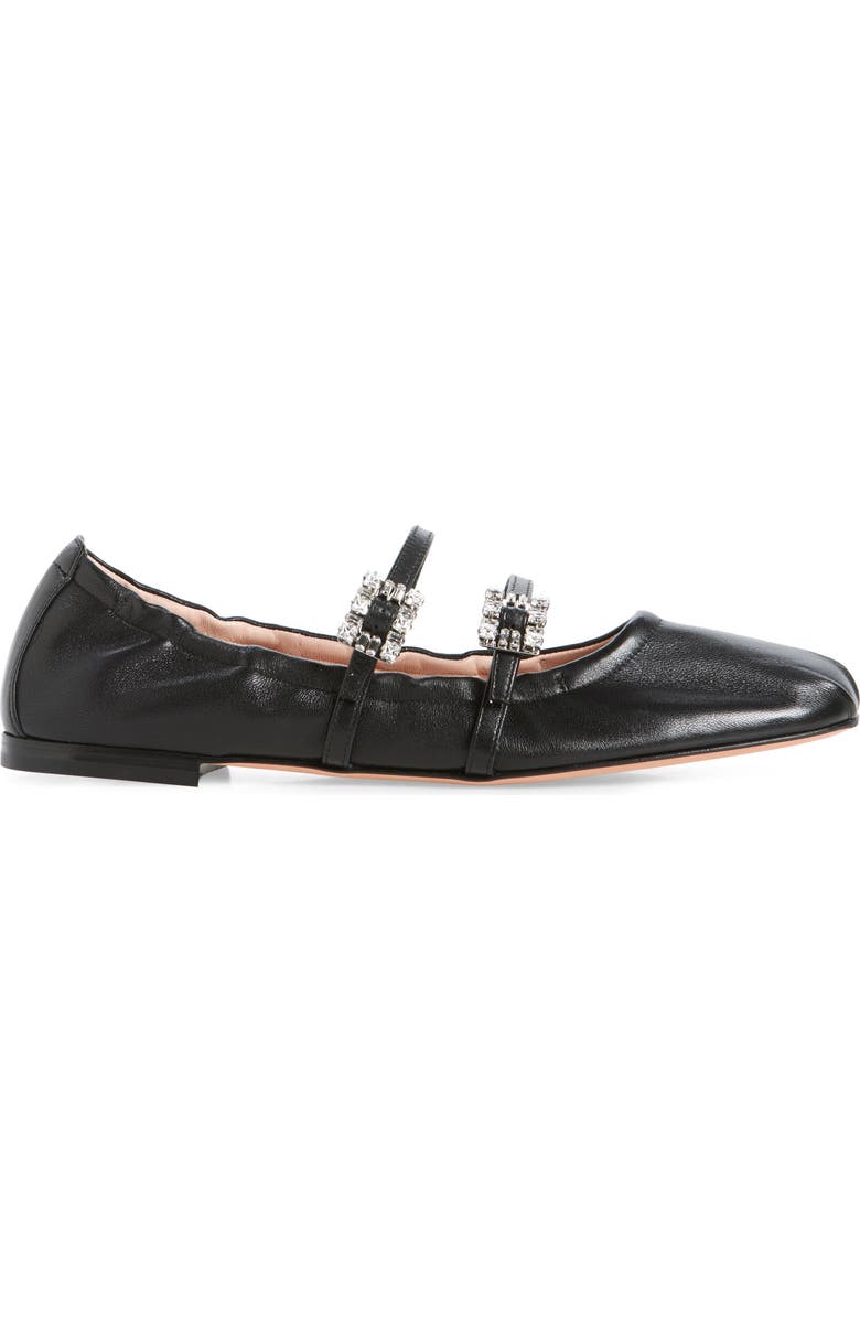 Roger Vivier Crystal Buckle Double Strap Ballerina Mary Jane Flat, Alternate, color,