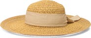 Nine West Lace Edge Bow Straw Floppy Hat