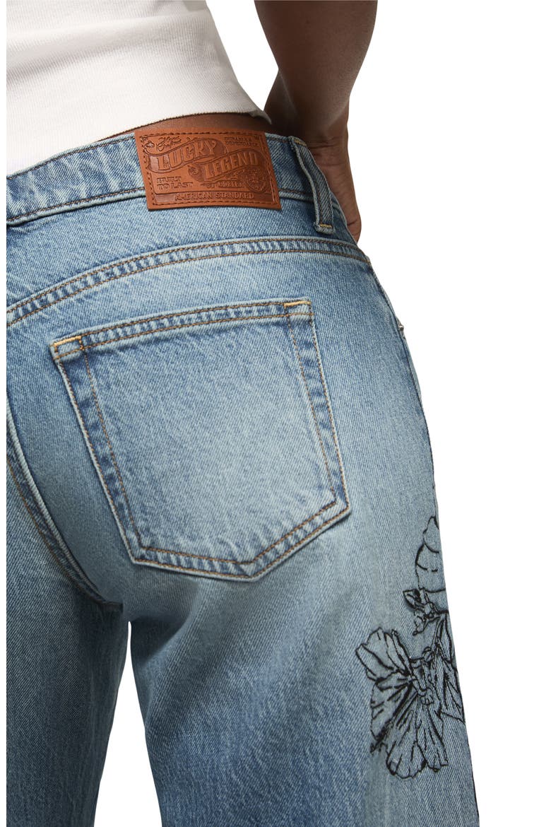 Floral Embroidered Baggy Wide Leg Jeans, Alternate, color, ISLAND TIME WASH