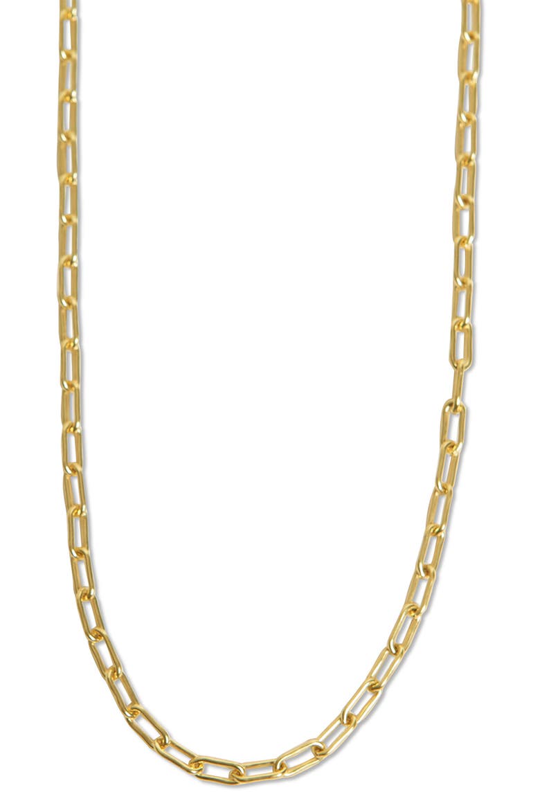 Paper Clip Chain Necklace, Main, color, GOLD