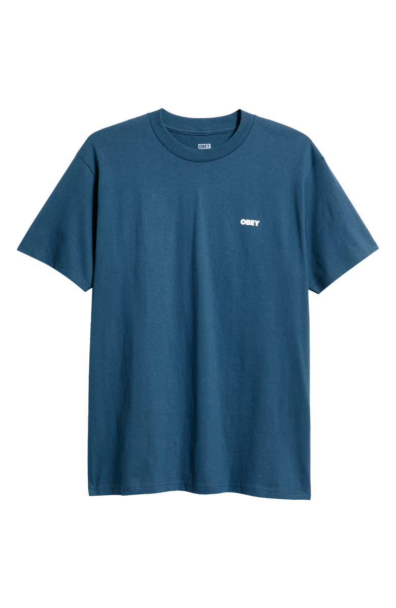 Obey Icon Eye Wreath Cotton Graphic T-Shirt, Alternate, color, Harbor Blue