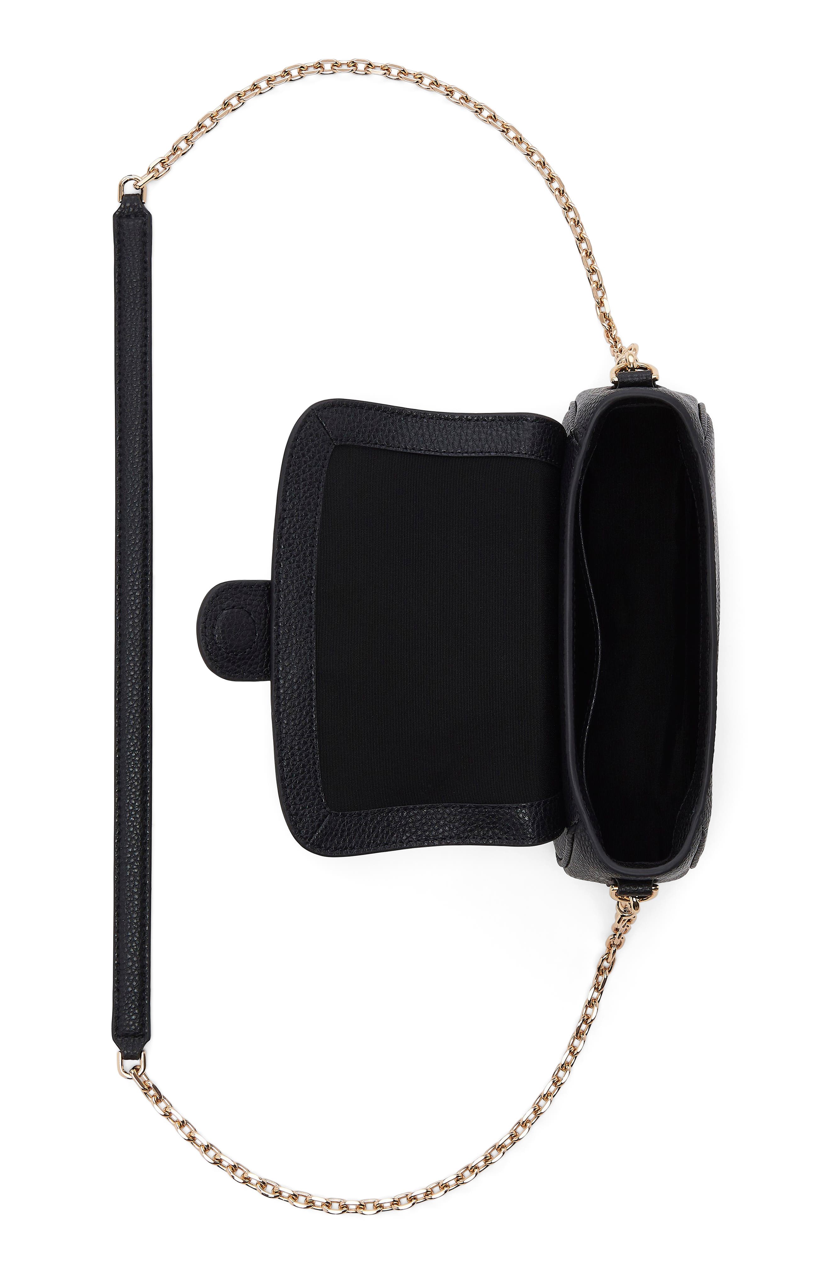 Marc Jacobs The J Marc Clover Pebble Crossbody Bag, Alternate, color, Black