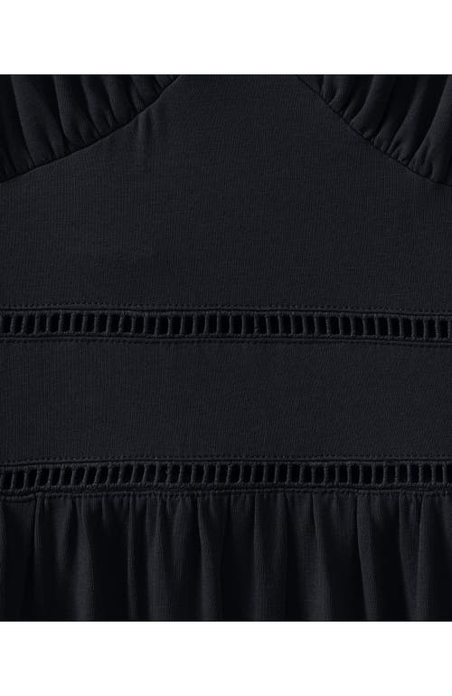 LANDS' END LANDS' END COTTON MODAL EMBELLISHED TRIM MAXI DRESS