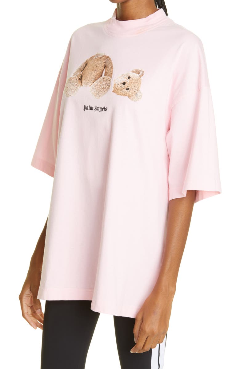 Palm Angels Women's Headless Bear Oversize Cotton Graphic Tee, Alternate, color, Almond Blossom Brown