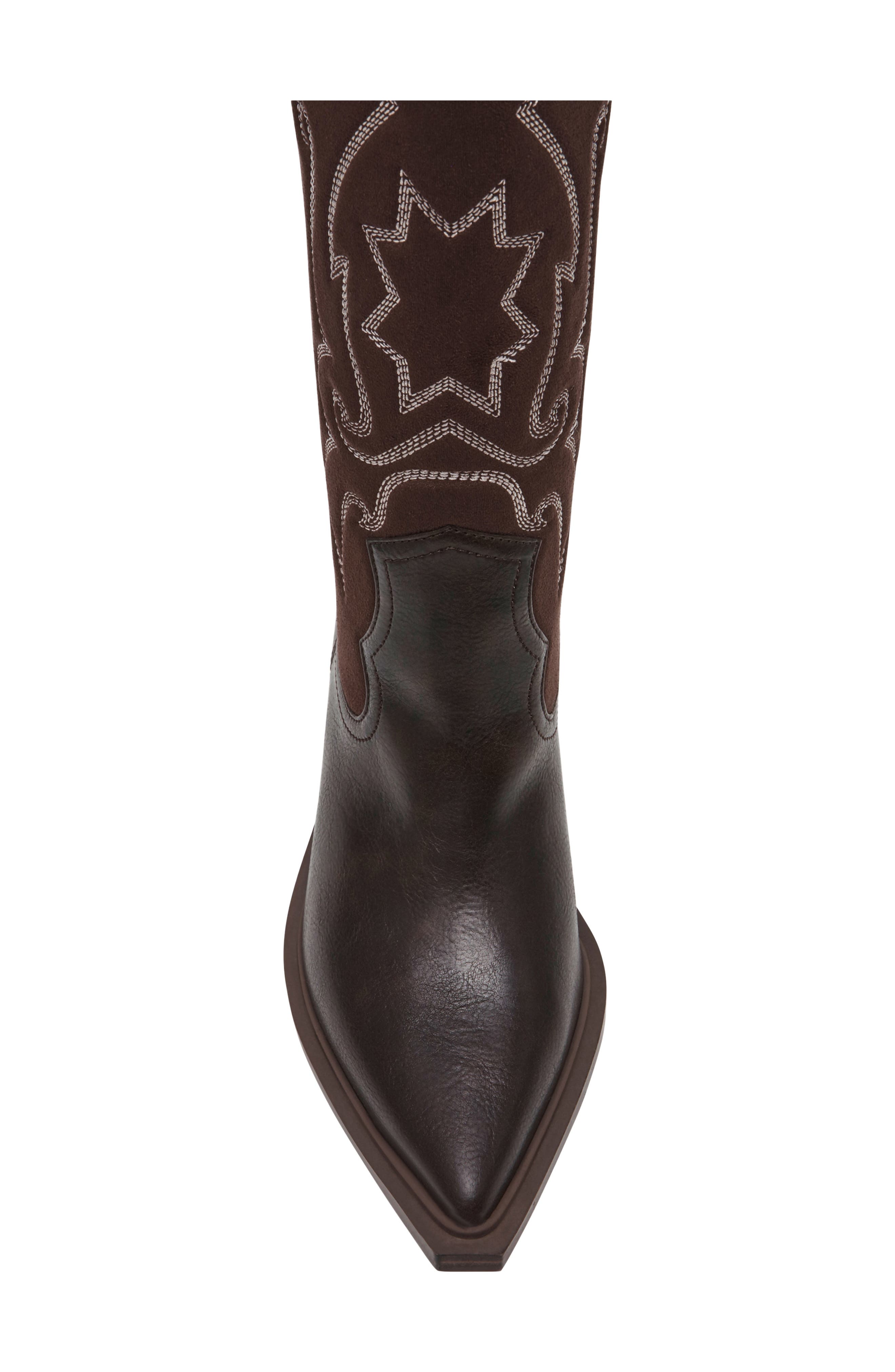 Gibbay Faux Leather Western Boot, Alternate, color, BROWN