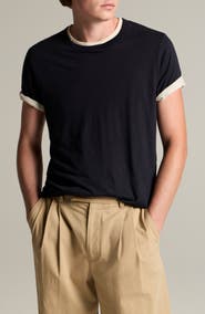 Vince Fine Slub Layered Look Pima Cotton T-Shirt