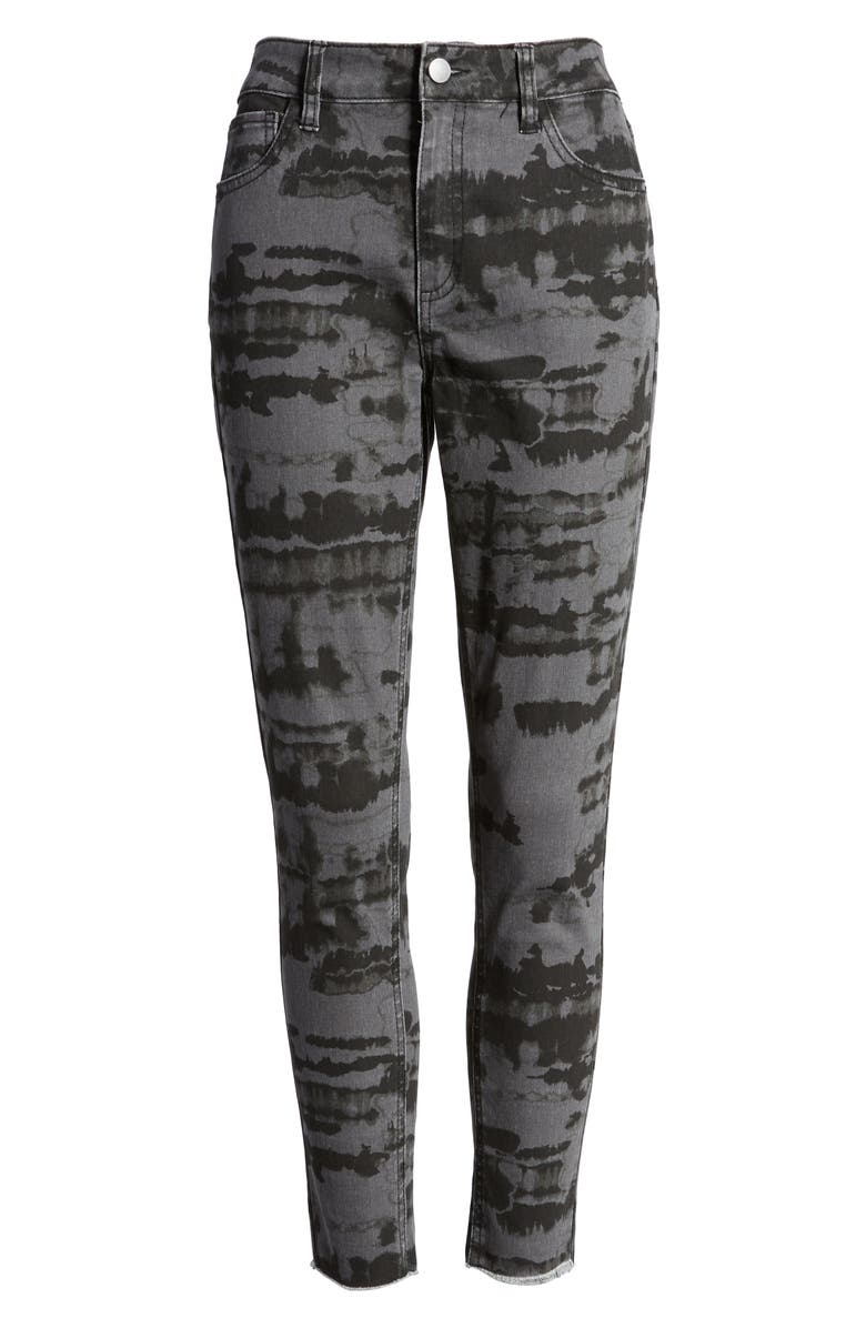 Tinsel Tie Dye Fray Hem Skinny Jeans, Alternate, color, 