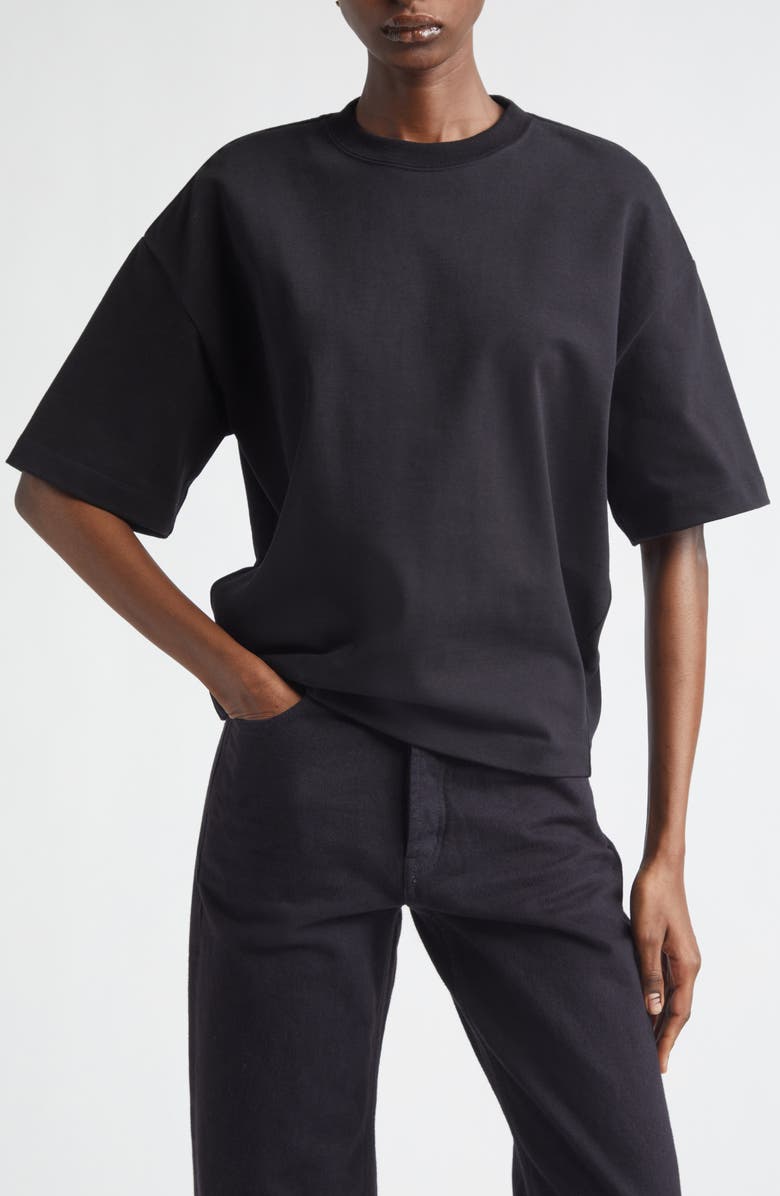 Saint Laurent Cotton Jersey T-Shirt, Main, color, Noir