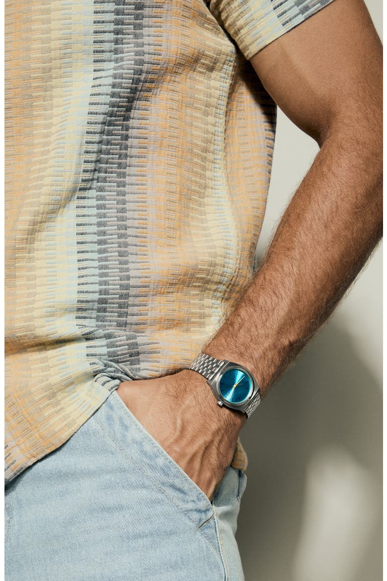 Time Teller Bracelet Watch, 37mm, Alternate, color, SILVER / BYRON BLUE