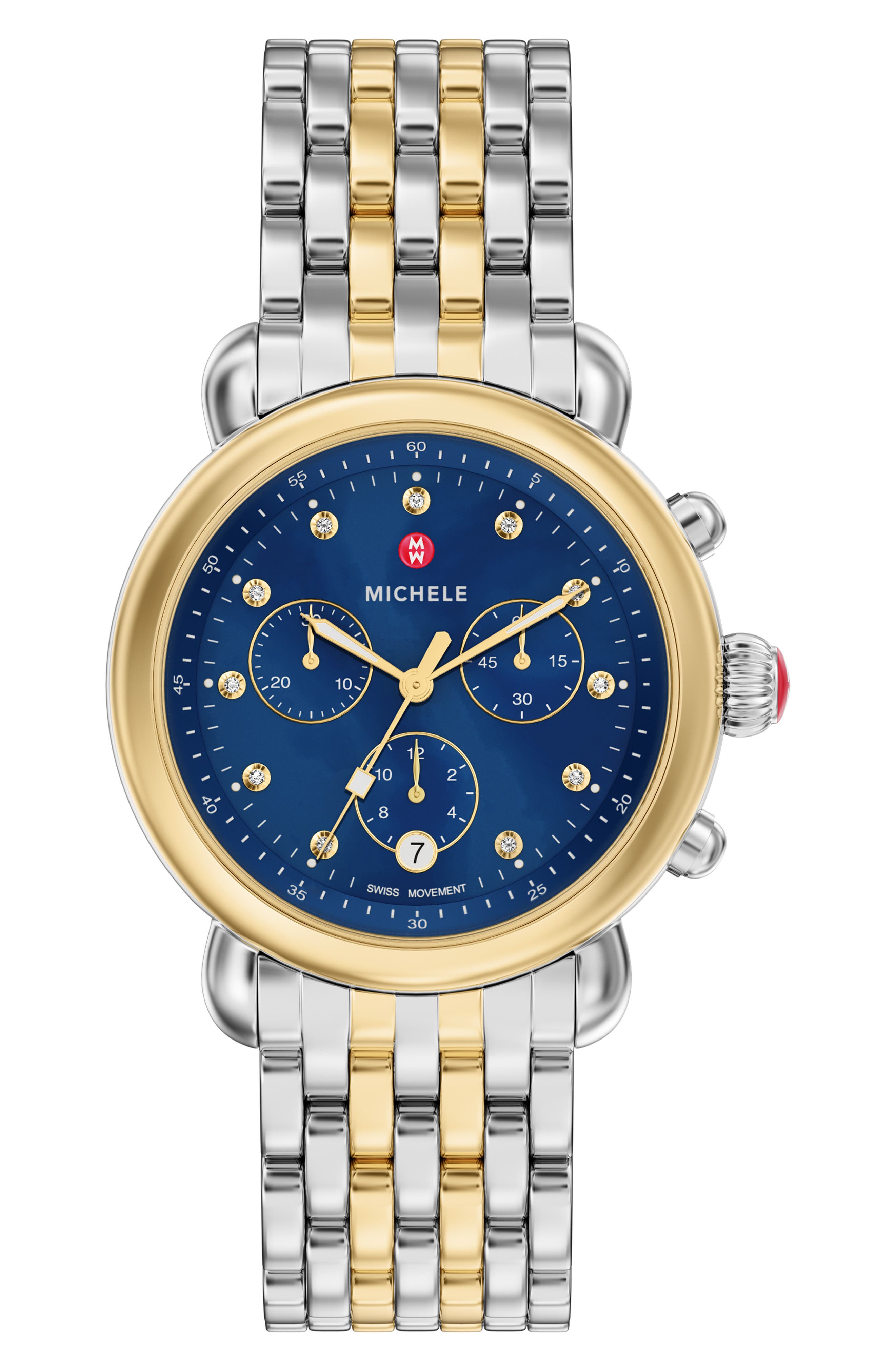 MICHELE CSX Two-Tone Diamond Bracelet Watch, 39mm