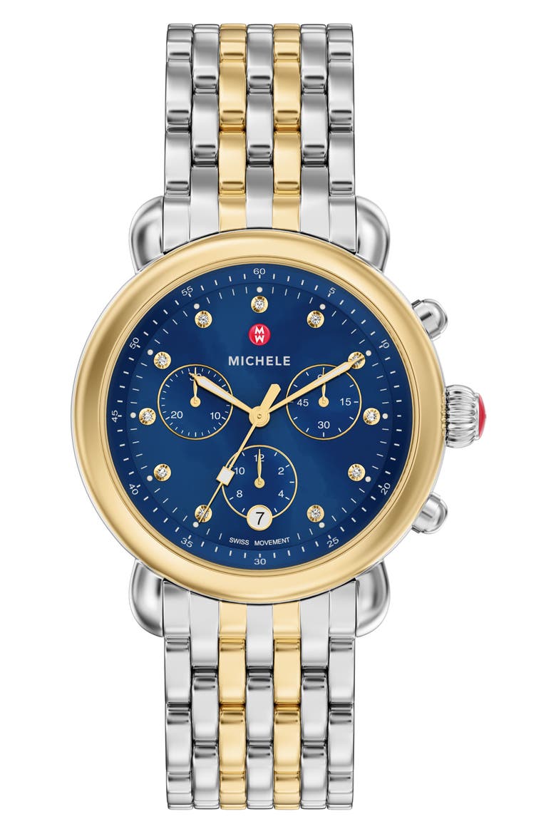 CSX Two-Tone Diamond Bracelet Watch, 39mm, Main, color, TWO TONE