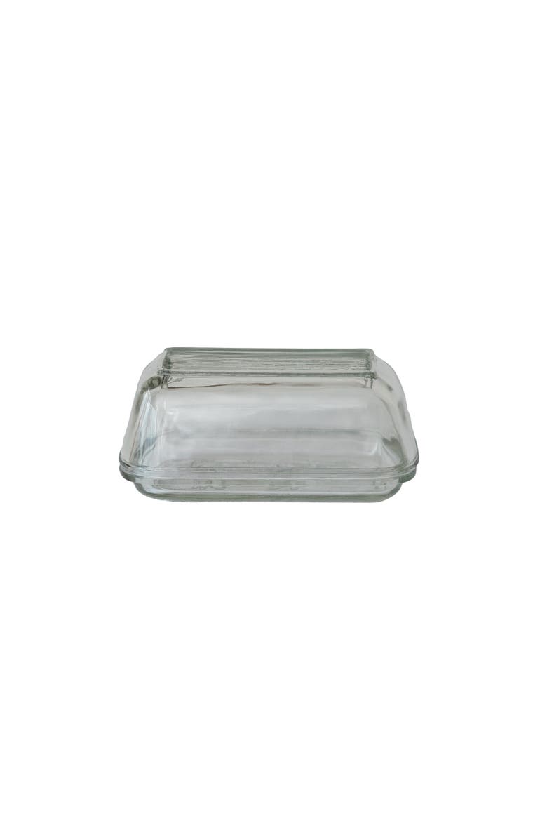 Storied Home Vintage Embossed Butter Dish, Main, color, Clear