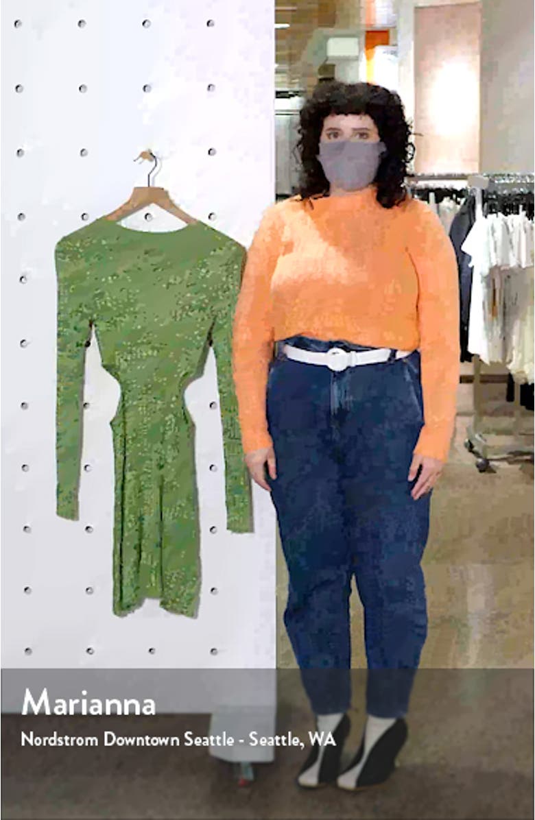 Dove Cutout Long Sleeve Ribbed Sweater Dress, sales video thumbnail