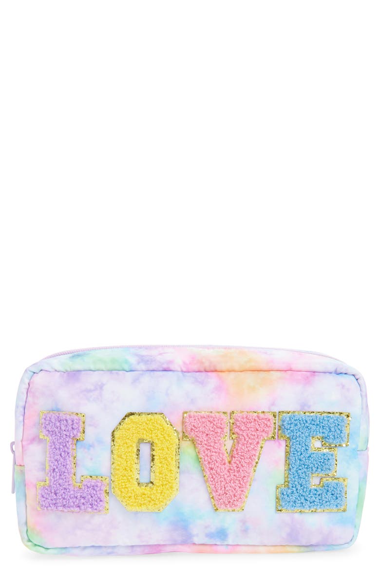 Ruby & Ry Kids' Love Tie Dye Zip Pouch, Main, color, 