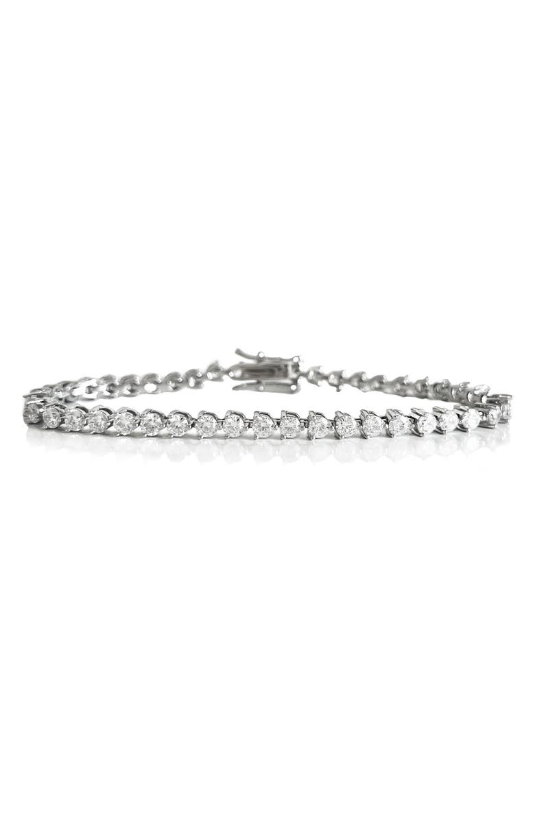 Leni James The Kate 3mm Tennis Bracelet, Main, color, Silver