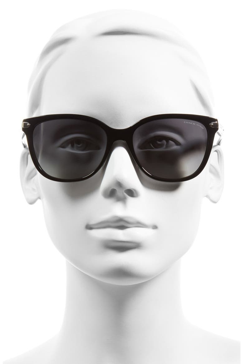 57mm Polarized Retro Sunglasses, Alternate, color, BLACK/ GREY GRADIENT POLAR