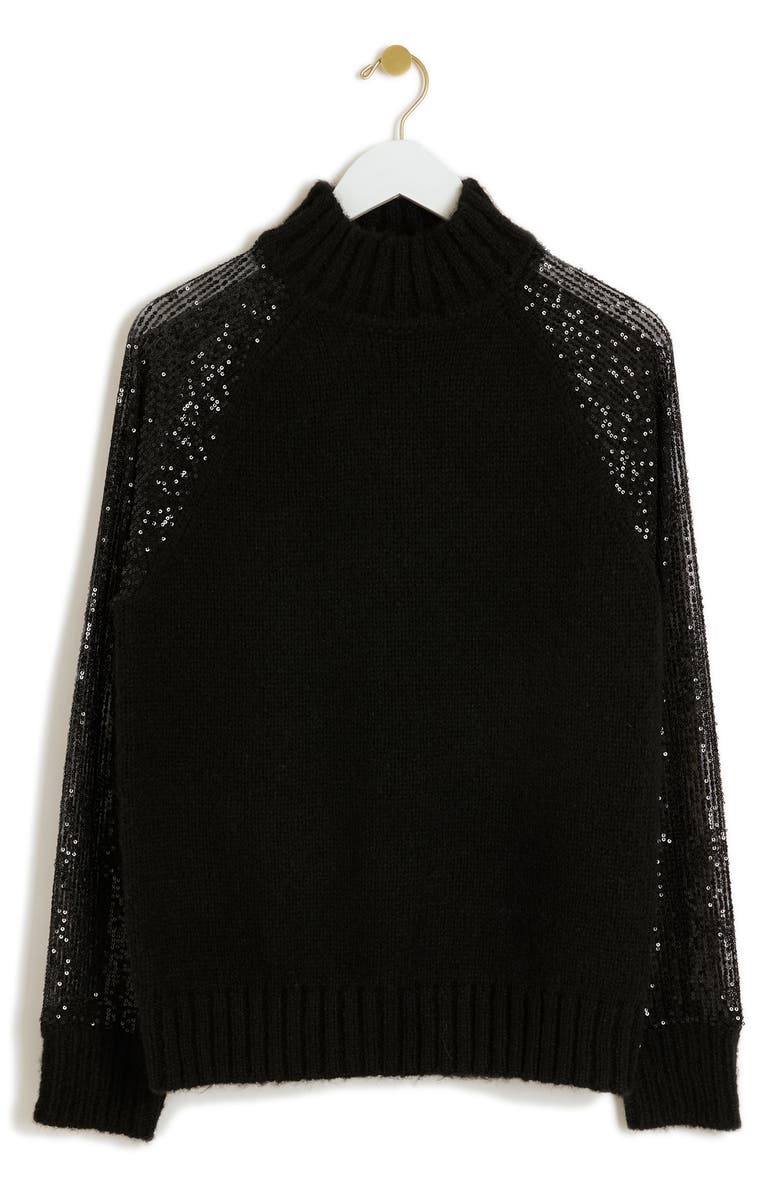River Island Sequin Sleeve Sweater, Alternate, color,