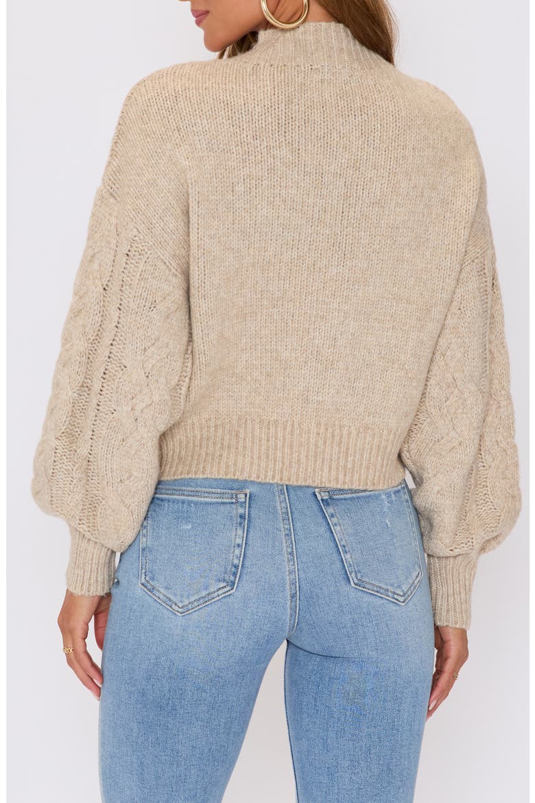 Dreamer Cable Stitch Mock Neck Sweater, Alternate, color, TAUPE