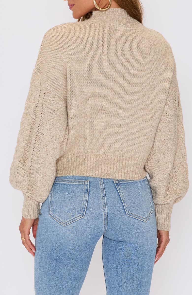 VICI Collection Dreamer Cable Stitch Mock Neck Sweater, Alternate, color, Taupe