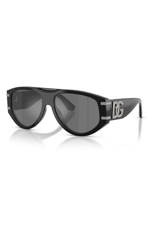 Dolce & Gabbana Dolce&gabbana 56mm Pilot Sunglasses In Black