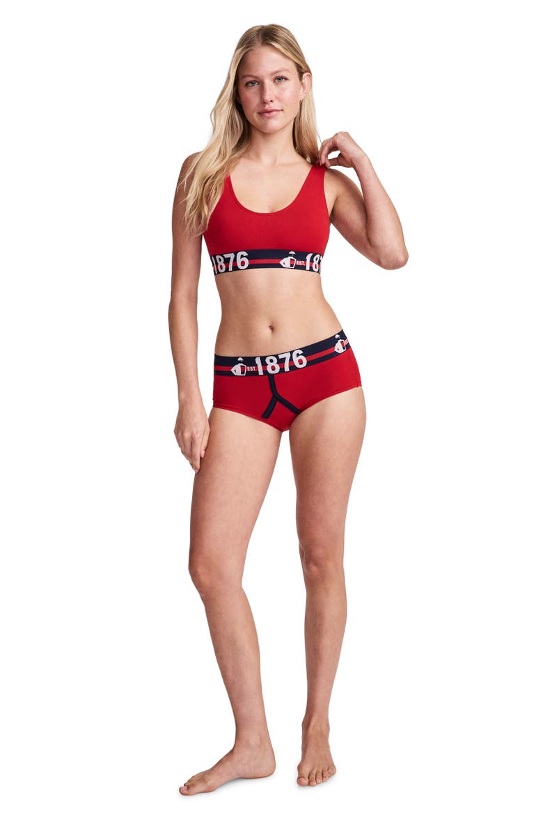 Women's 1876 Collection Cotton Stretch Bralette, Alternate, color, 1876 Vivid Red