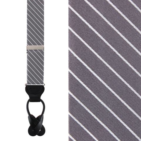 Declan Diagonal Stripe Silk Business Button End Suspenders