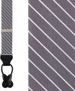 Trafalgar Declan Diagonal Stripe Silk Business Button End Suspenders