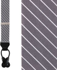 Trafalgar Declan Diagonal Stripe Silk Business Button End Suspenders