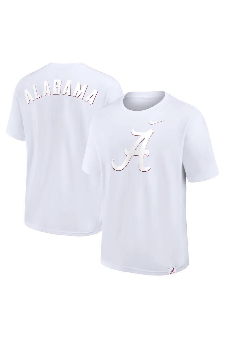 Men's Nike White Alabama Crimson Tide 2-Hit Statement Max90 T-Shirt, Alternate, color, White