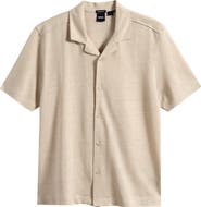 BOSS Powell Linen & Cotton Camp Shirt