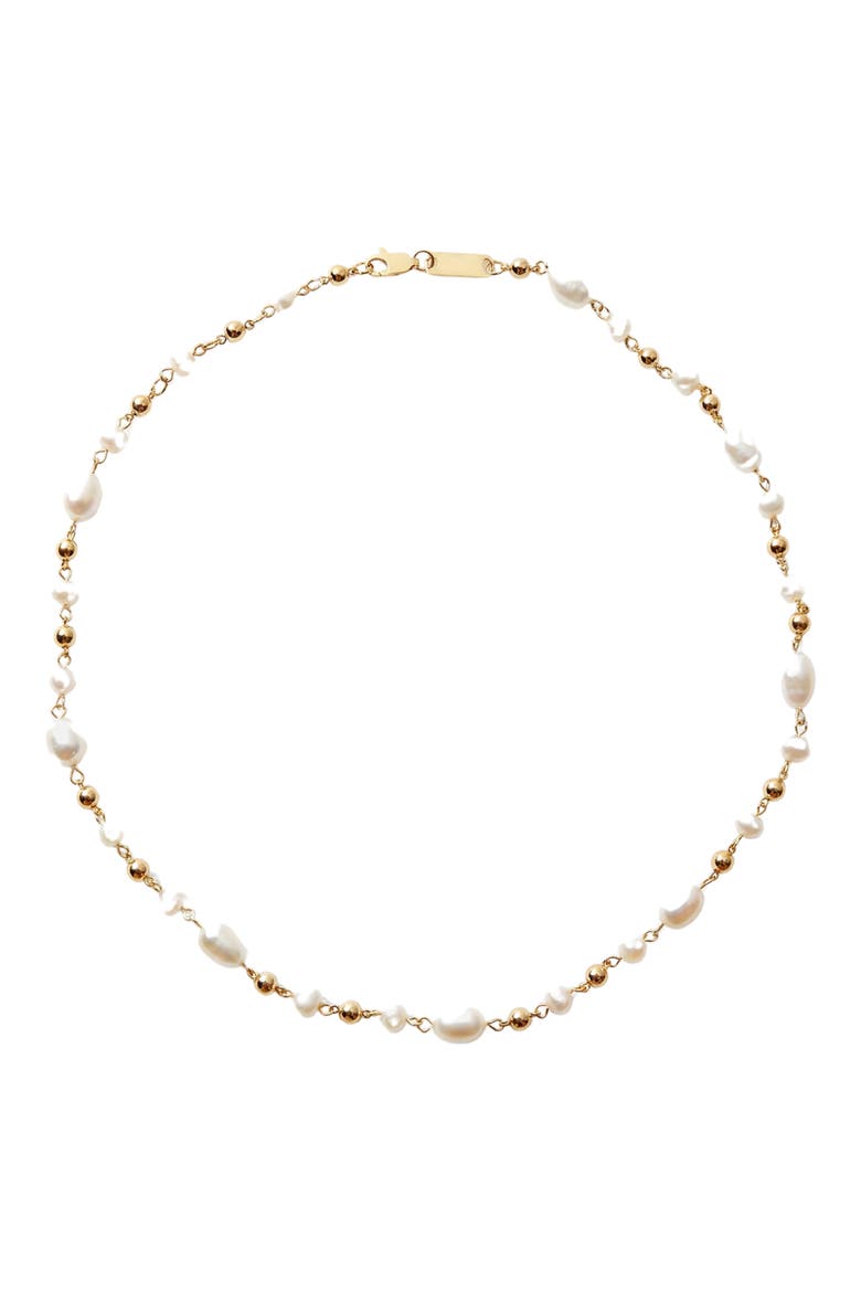 The Daylight Freshwater Pearl Necklace, Main, color, GOLD