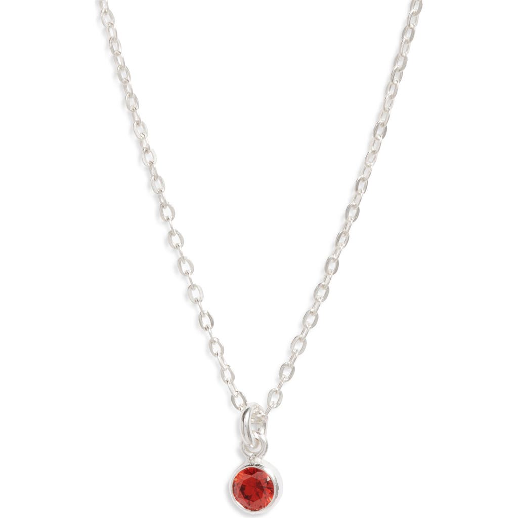 Set & Stones Birthstone Charm Pendant Necklace In Silver/july
