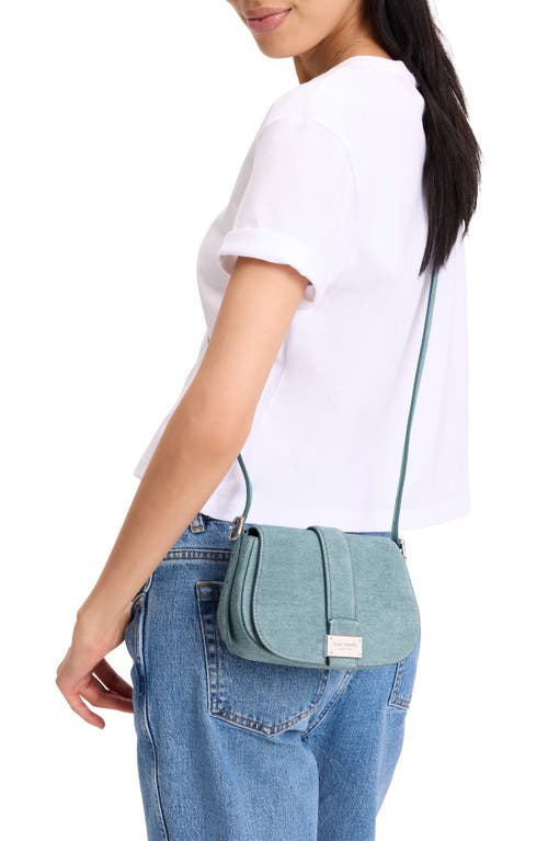 Kate Spade New York Mini Nouveau Denim Suede Saddle Crossbody Bag