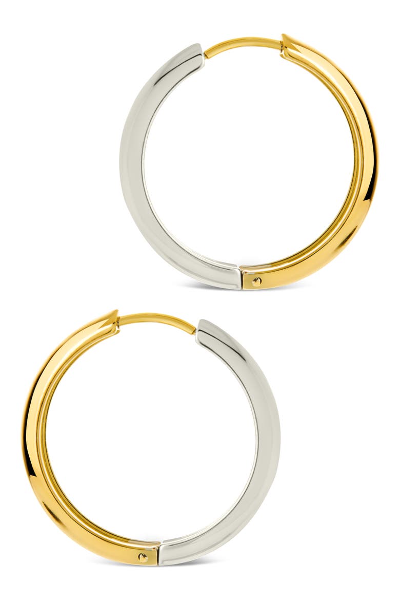 Betina Two Tone Hoop Earrings, Alternate, color, DUAL TONE