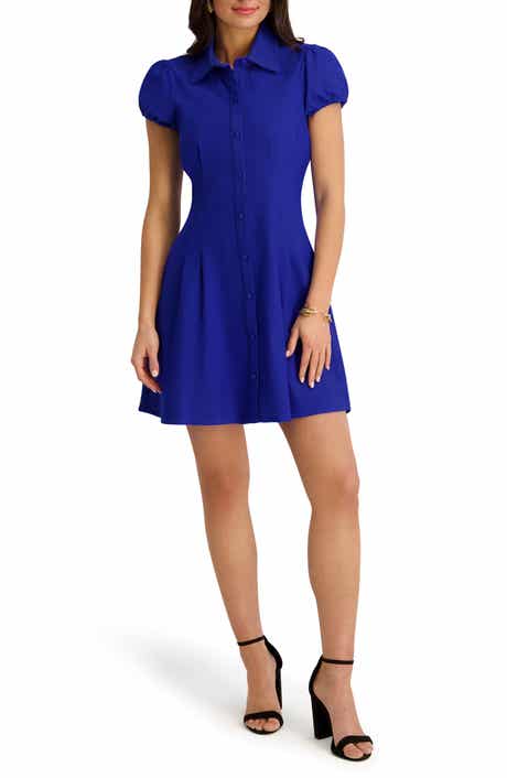 Kensie Puff Sleeve Stretch Woven Minidress