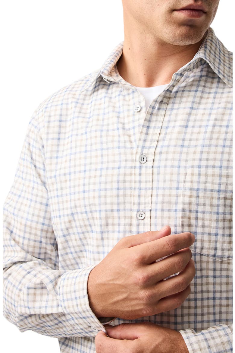 Fox Street Long Sleeve Trim Fit Cotton Button-Up Shirt, Alternate, color, RIVER